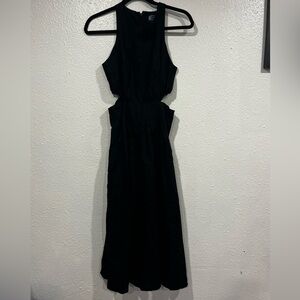 Scoop Women's Linen Cutout Midi Black Dress Walmart Size XS
